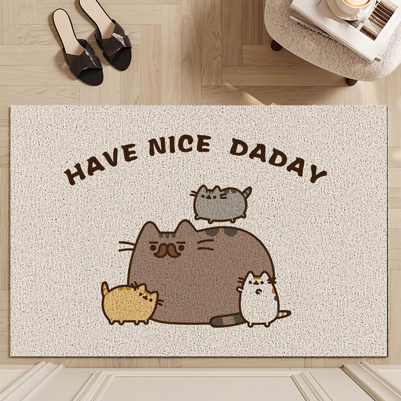 PoPo连盏入户门地垫家用门口防滑丝圈脚垫玄关进门卡通地毯入门