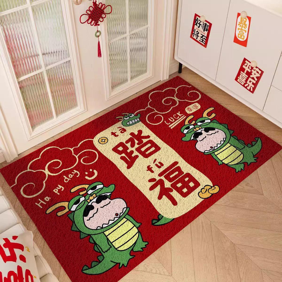 蜡笔小新入户地垫防滑红色