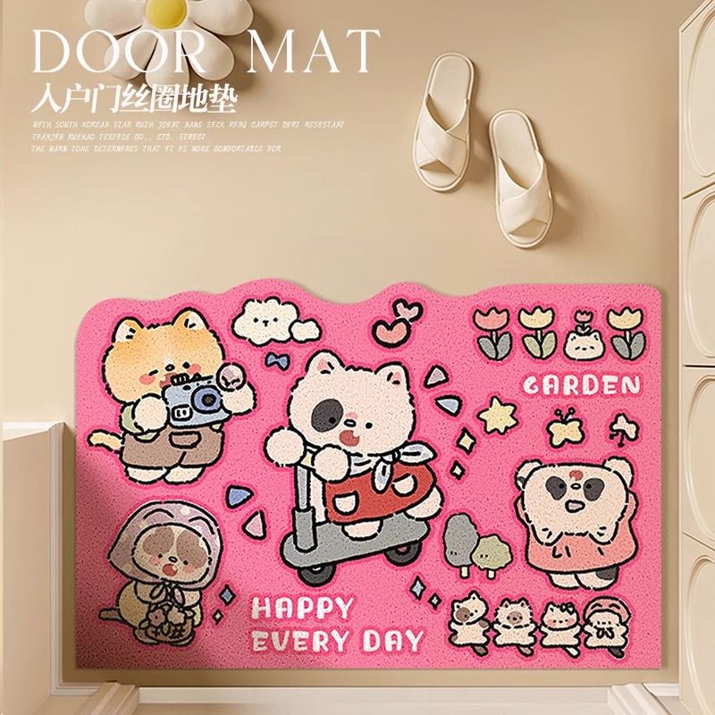 丝圈地垫入户门地垫卡通可爱