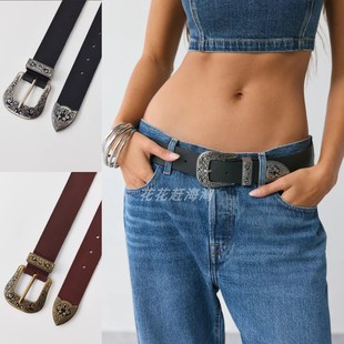 海淘正品现货URBAN OUTFITTERS女士复古西部风真皮腰带UR