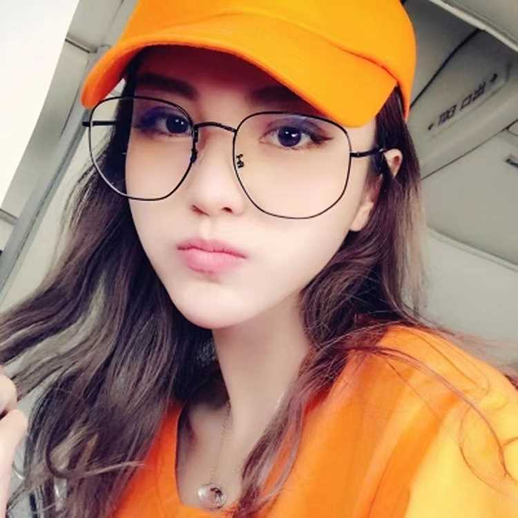 光学眼镜近视可配度数大框钛镜架男女防蓝光抗辐射散光镜片韩平光