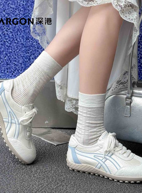 深港专柜2025秋季新品时尚系带平底圆头舒适女休闲鞋W1618Q89619