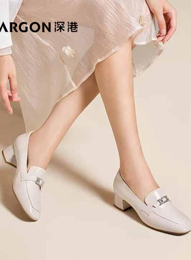 深港专柜2025秋季新品圆头百搭粗高跟浅口女士单鞋子W020Q89690