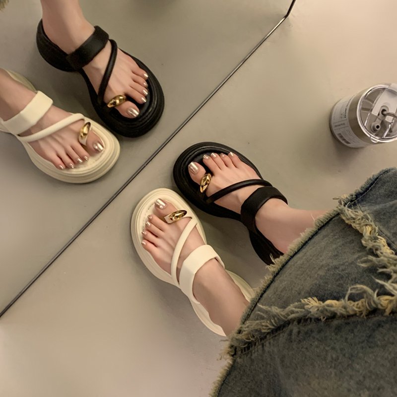 网红爆款女拖鞋夏季外穿2023年新款网红超火复古百搭小个子厚底套
