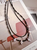 原创设计 吹落星如雨 暗黑小众天然炫彩粉紫淡水巴洛克双层项链