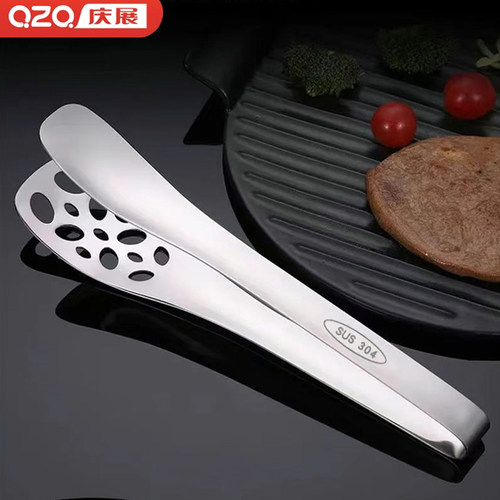庆展304不锈钢鱼排夹子烧烤夹子韩式烤肉牛排夹厨房食品夹凉菜夹