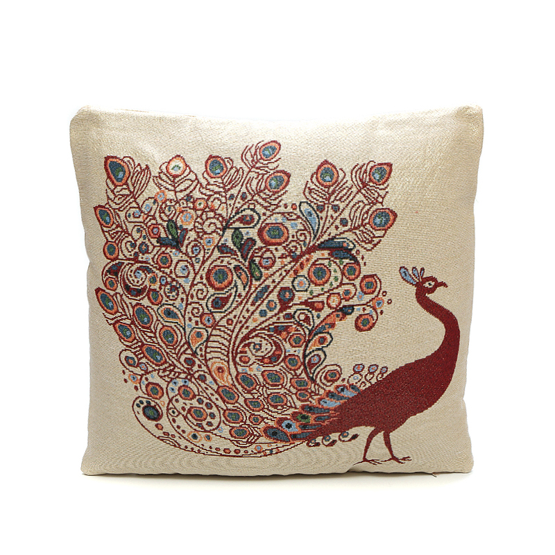 民族风东南亚孔雀绣花抱枕靠枕