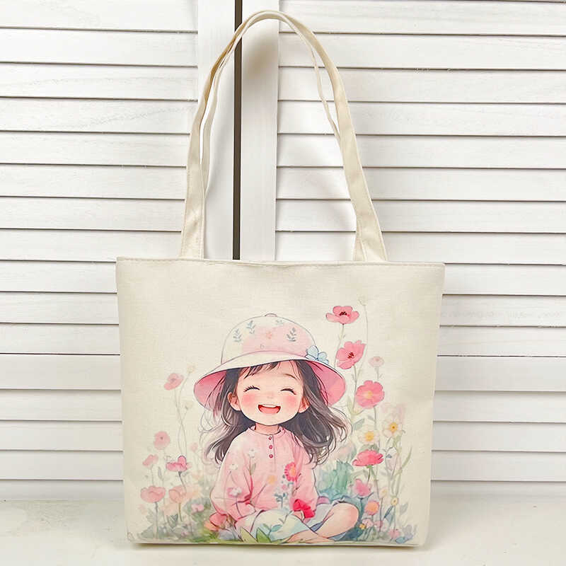 新款简约字母卡通风小清新刺绣帆布包学生上课通勤单肩原创手提包