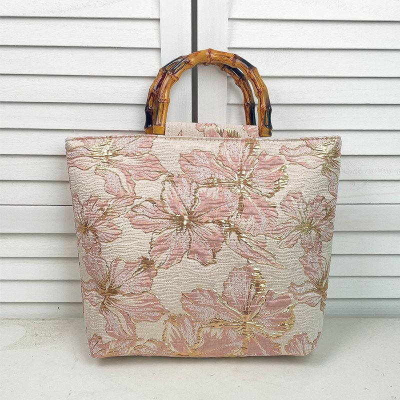 小众油画提花竹节大容量莫奈花园双面托特新款手提包单肩包竹节包,箱包皮具/热销女包/男包,托特包,淘宝优惠券,粉丝福利购,淘宝优惠卷