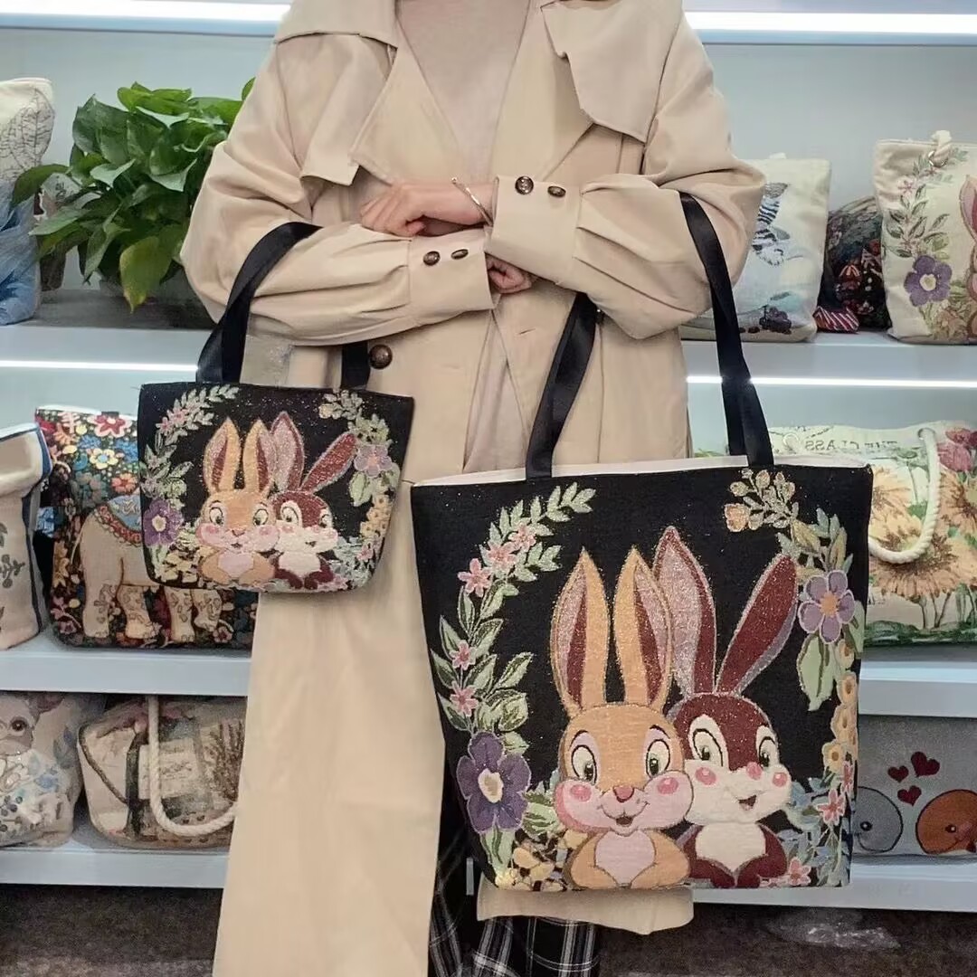 帆布包金丝刺绣民族风双面图案