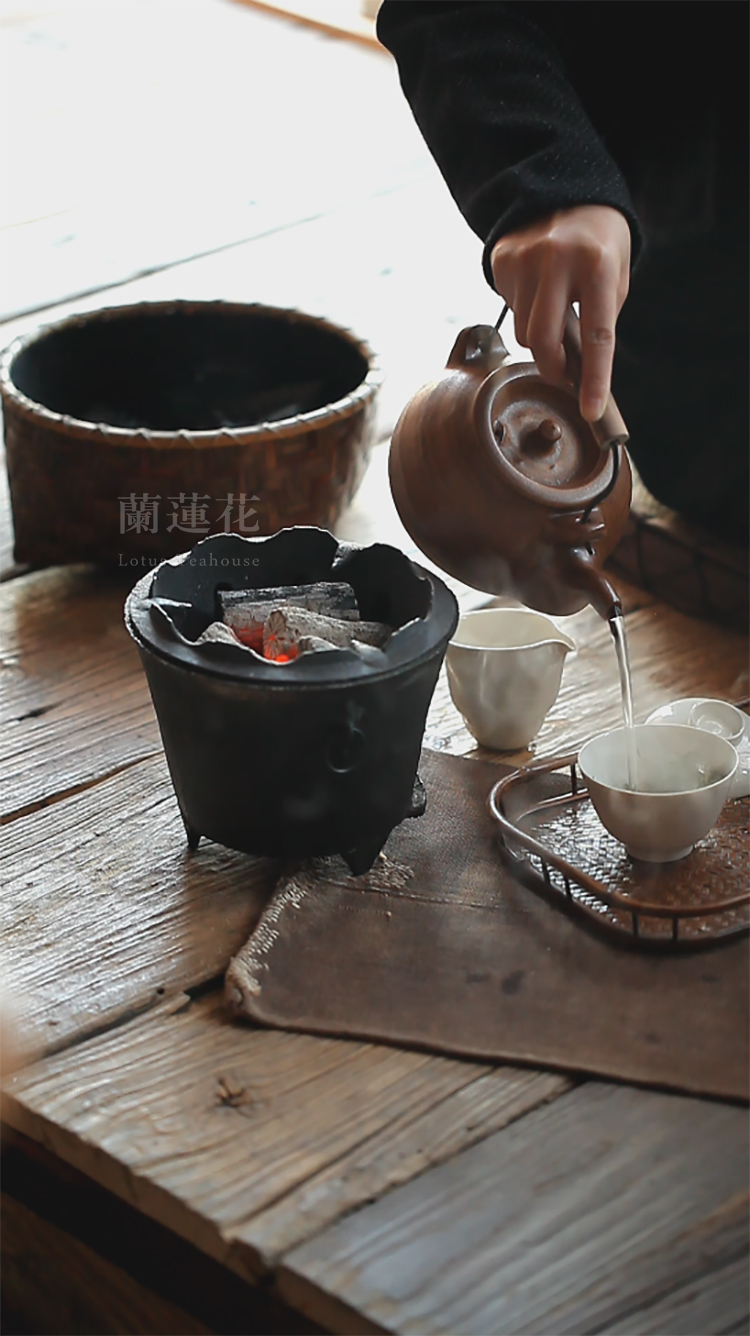 兰莲花铸铜仿古风酒精炉