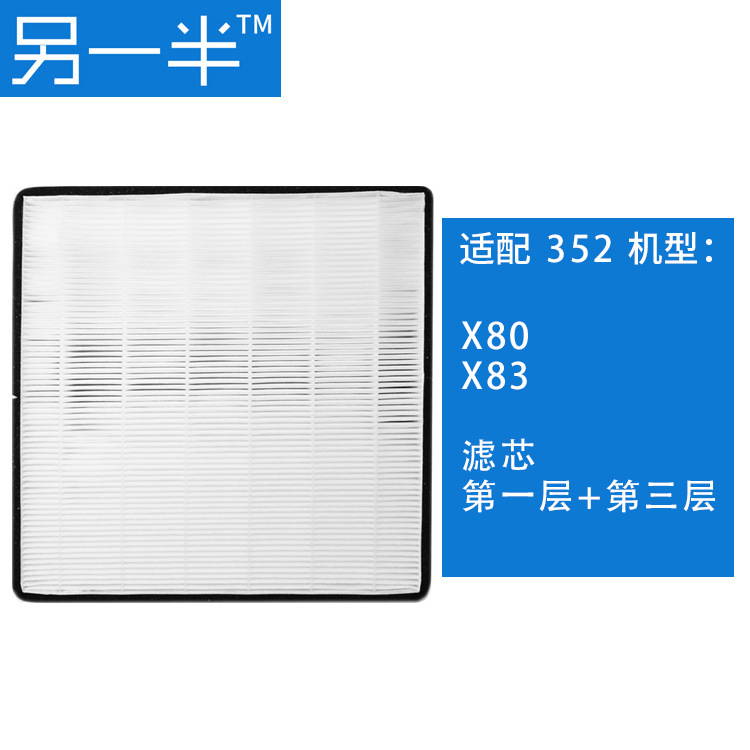 352空气净化器兼容滤芯X80X83（第一层+第三层）不含塑料边框