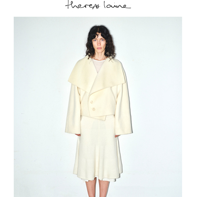 【ThereAt Laine】全羊绒羊毛短款翻领茧型双面呢毛呢大衣外套