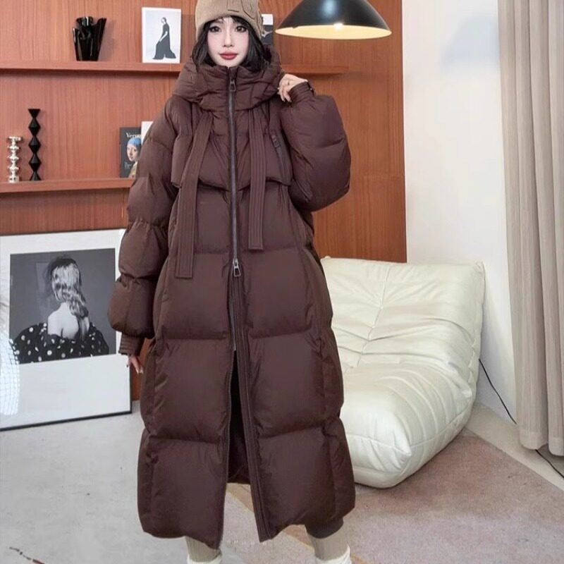 韩版高品质大被子加厚2025年冬季新款宽松棉服女长款过膝棉外套