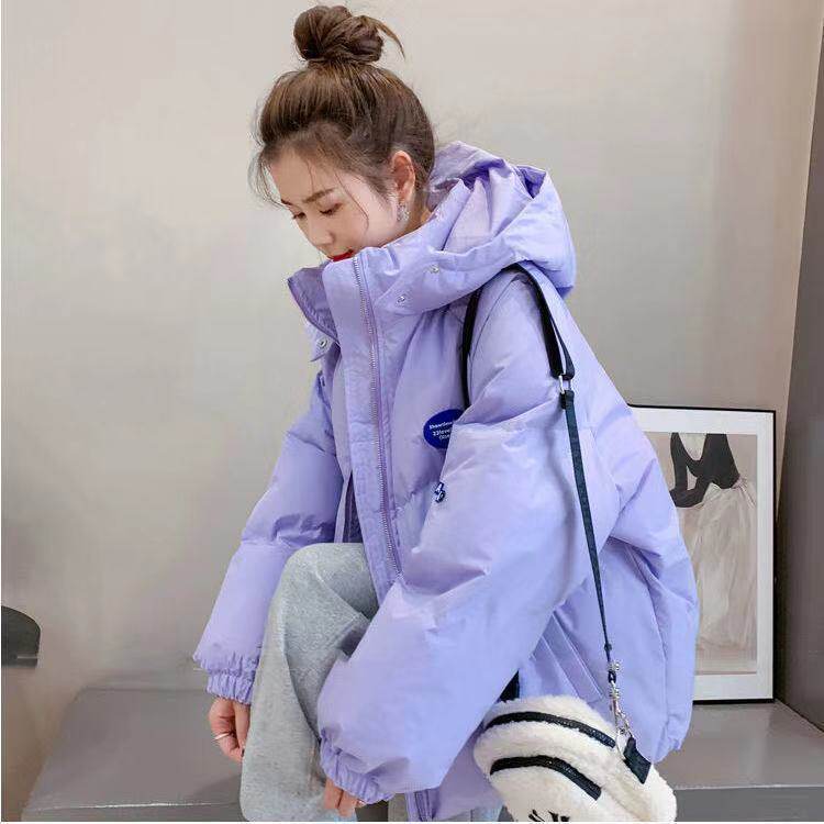 实拍韩系羽绒棉服女新款2023面包服棉衣外套女 ins冬季宽松加厚