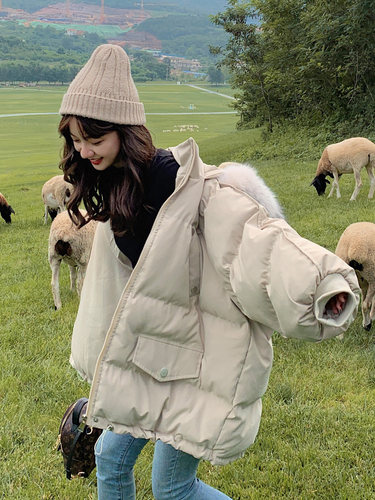 冬装羽绒棉服2023年新款女潮ins短款小个子加厚棉衣外套宽松棉袄K