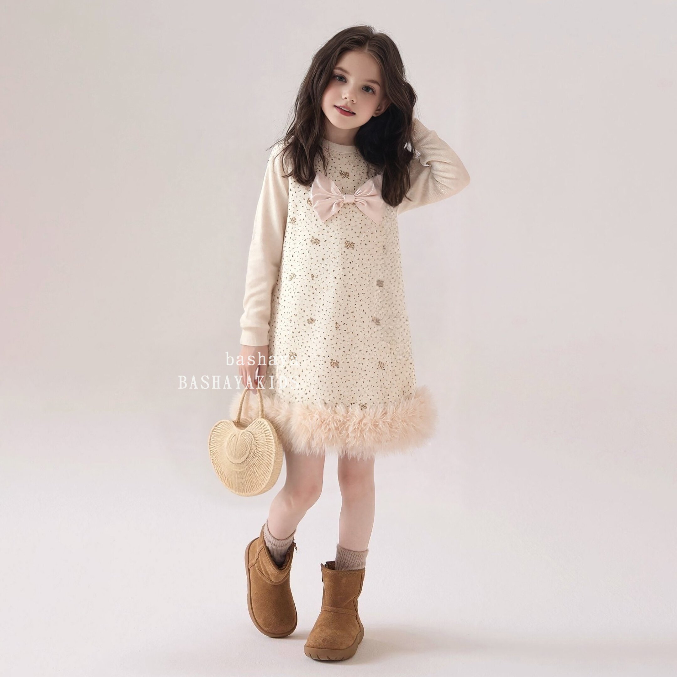 女童连衣裙2026新款儿童春装女孩裙套装女大童春季小香风背心裙春