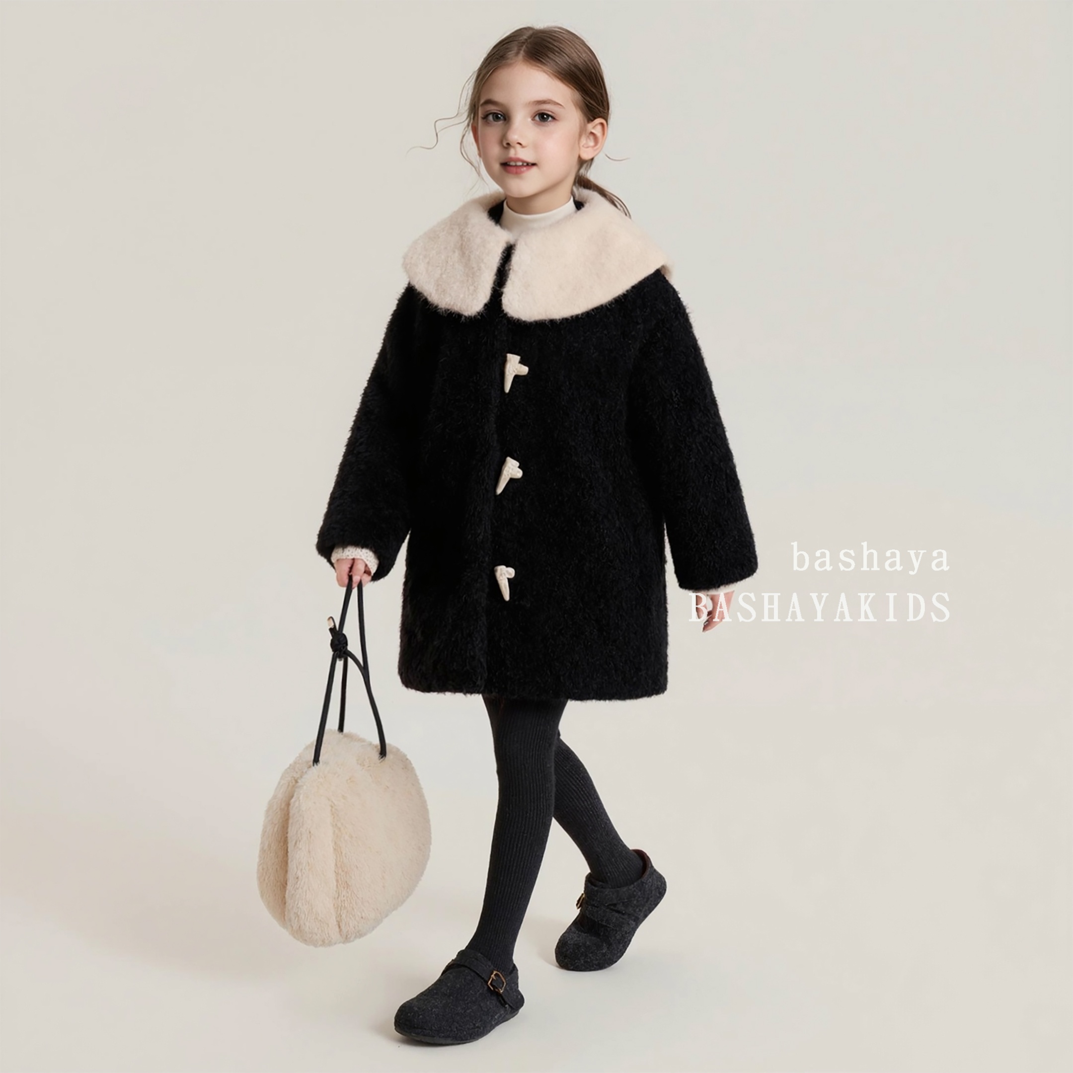 女童外套2025新款秋冬款儿童加厚冬装羊羔毛大衣大童羊羔绒毛毛衣