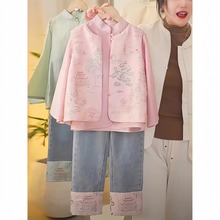 女童春装新中式国风汉服套装2025新款女大童洋气马甲上衣唐装春季