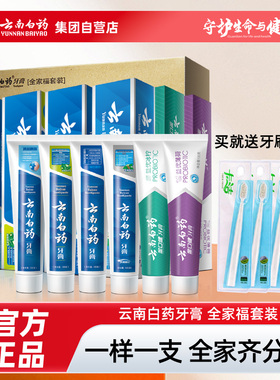 云南白药牙膏全家福礼盒改善口腔问题养护牙龈615g留兰薄荷香