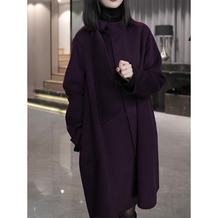设计感时尚韩版毛呢外套女2026秋冬新款通勤百搭宽松显瘦妮子大衣