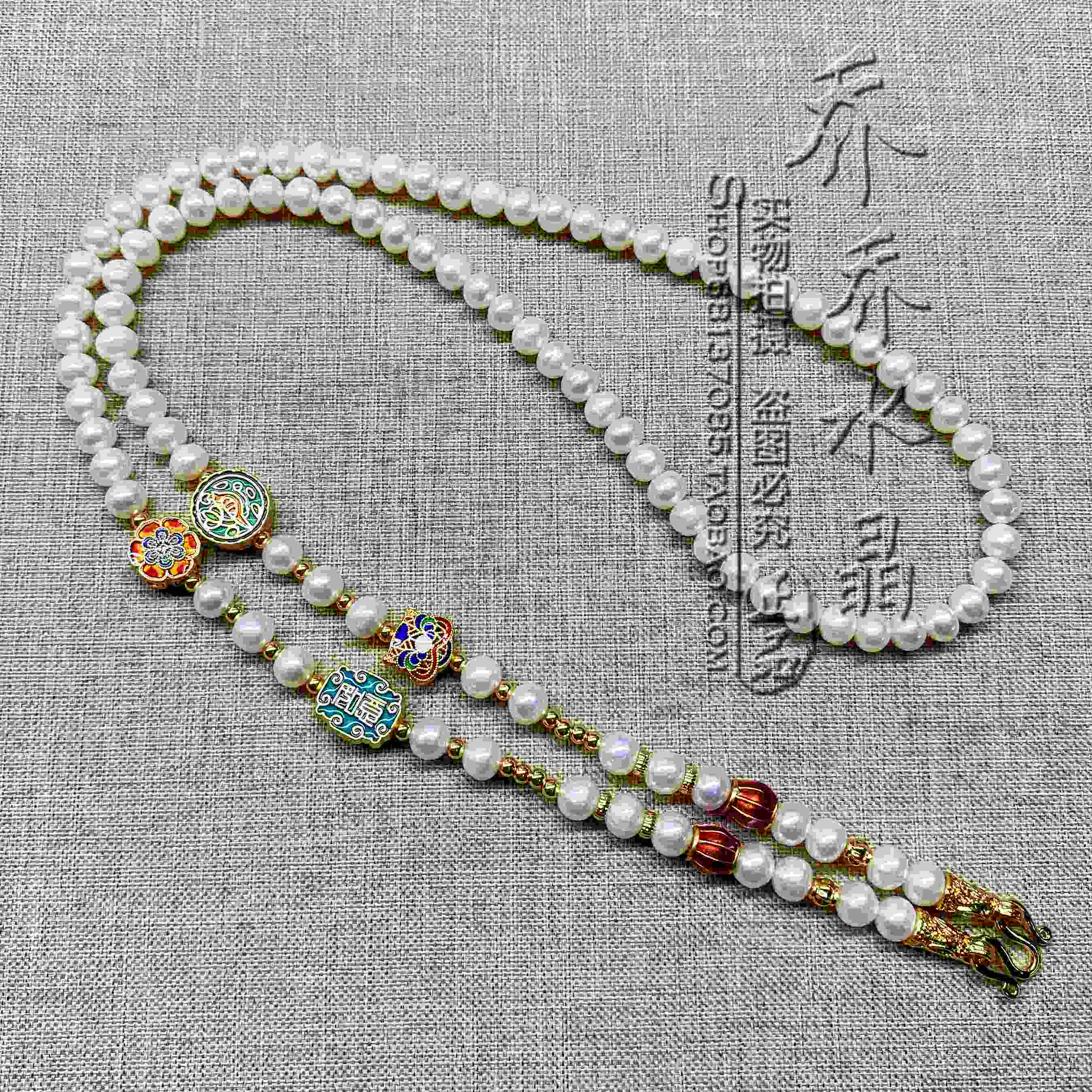 天然珍珠百搭毛衣项链金色银色泰国佛牌唐卡挂链 可订做其他款式