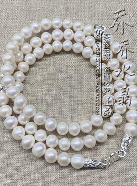 天然珍珠毛衣唐卡项链三挂银色泰国佛牌挂链 可定制其他款式