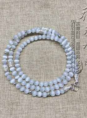 白猫眼毛衣唐卡项链S925纯银泰银配件泰国佛牌挂链可定做其他款式