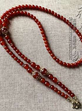 红玛瑙圆珠链女款毛衣链