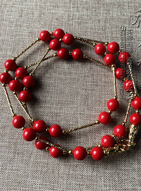 红松石水晶毛衣唐卡项链 金色泰国佛牌挂链 可订做其他款式