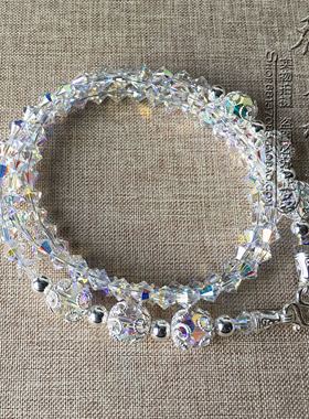 水晶超闪毫米纯银毛衣项链