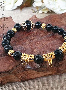 水晶金色泰国佛牌黑玛瑙可定制款