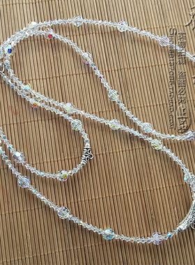 水晶超亮毫米双层纯银挂链