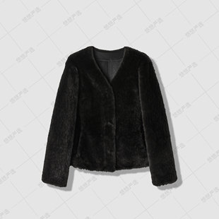 卡码 原生态皮草拉贡羊皮毛一体外套 轻奢 拍大 悠悠炸疯了