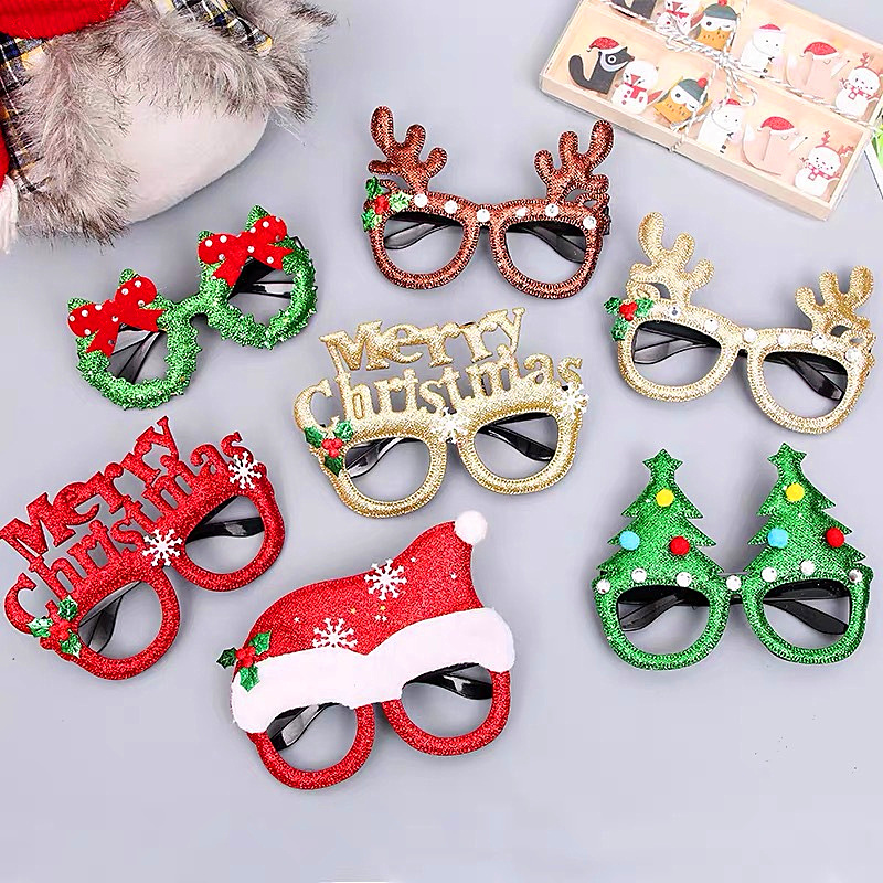 圣诞节拍照道具眼镜跨年派对聚会