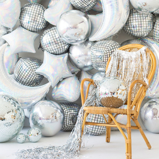 22寸迪斯科球3D立体disco球4D气球情人节KTV酒吧布置周岁生日装饰