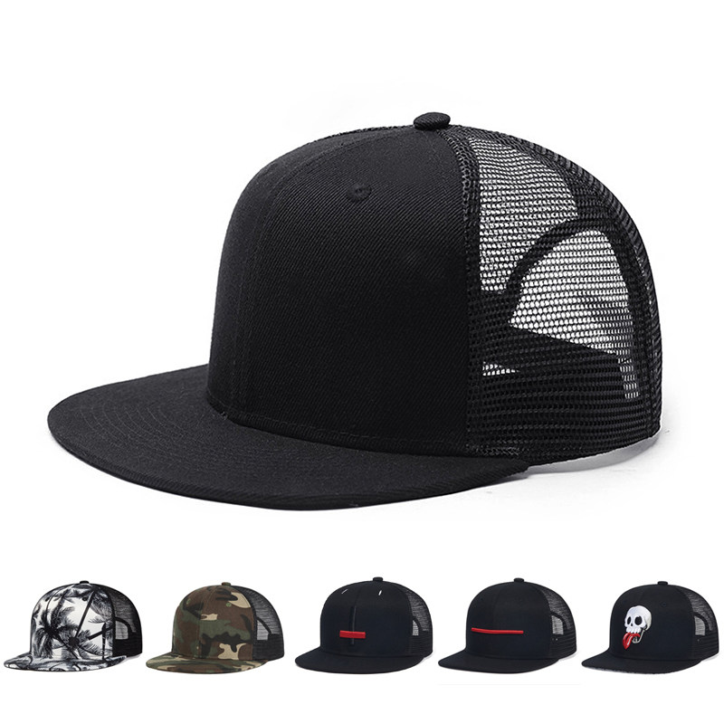 夏天帽子时尚平舌平沿帽男士嘻哈帽遮阳女生迷彩透气基本款棒球帽