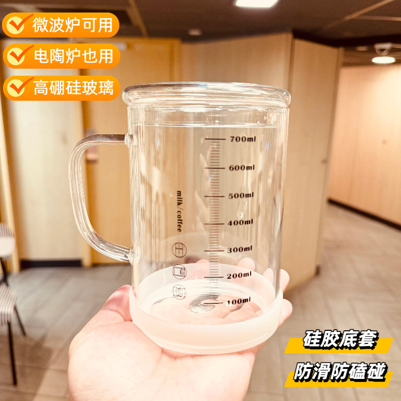 刻度耐高温大容量玻璃杯图片