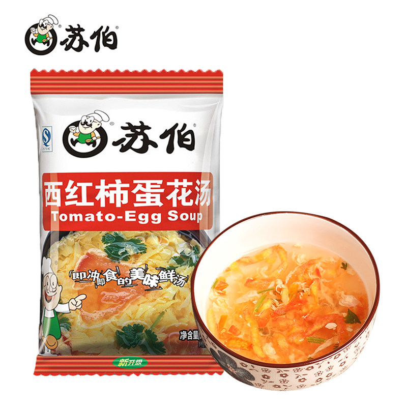 苏伯 6克 西红柿蛋花汤方便速溶 速食食品开水冲泡芙蓉鲜蔬菜汤料