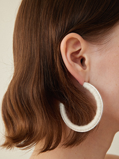 刘惜君同款 绒圈耳环羊绒真丝大c圈原创美拉德不退换 SALE