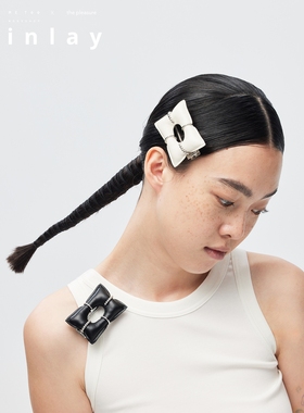 thepleasure*吾也联名枕头发卡金属卡西装夹皮质银色发抓