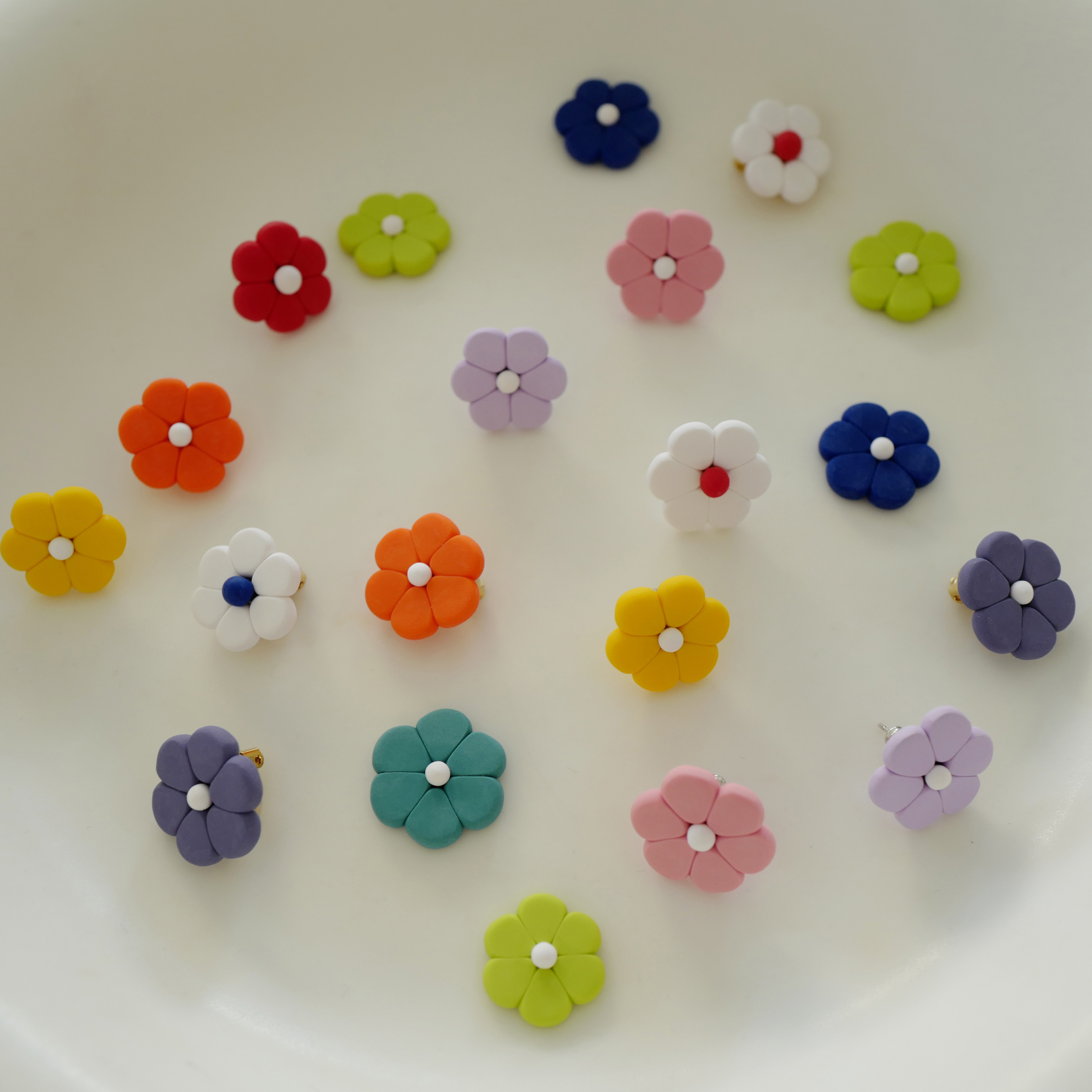 设计师春天花花系列陶泥品牌耳夹