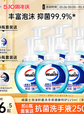 威露士泡沫型洗手液225ml瓶 儿童成人家庭专用温和清洁滋润双手