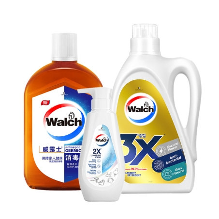 威露士3X洗衣液原味3.08kg+消毒液330ml+2X内衣净350ml套装-CJ
