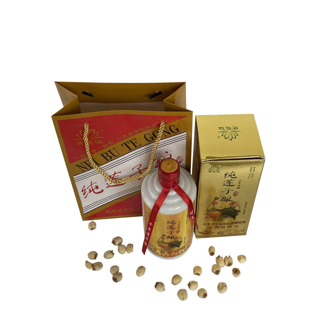 荷花仙 52度莲子酒佳酿纯莲子酿造500ml礼盒装清香型白酒