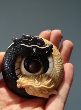 原创鹿角雕刻吊饰礼物手把件