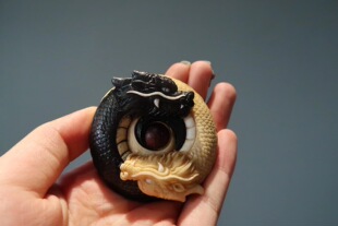 【阴阳龙】根付原创手作/鹿角雕刻/手把件/吊饰/意想不到的礼物