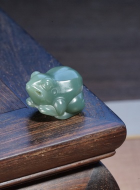 【招财小蛙】新疆若羌青玉雕件/细腻小雕件/吊坠/手机挂/侧挂