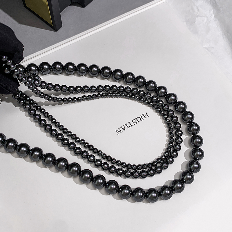 S家极光大溪地黑珍珠项链锁骨链