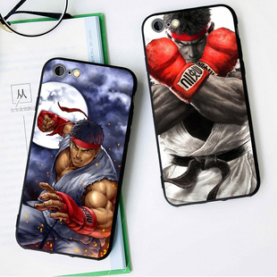 街头霸王 隆6s适用XSMAX手机壳8plus磨砂iphoneX游戏7P周边保护套